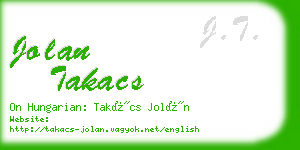 jolan takacs business card